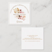 ガーデナー赤面ピンクフローラハニービー スクエア名刺 (正面/裏面)