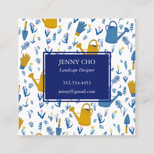 ガーデナー造園ガーデニングモダンカッコいい スクエア名刺 (裏面)