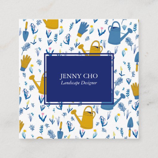 ガーデナー造園ガーデニングモダンカッコいい スクエア名刺 (正面)