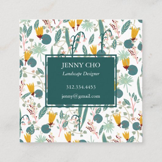 ガーデナー造園園芸植モダン物カッコいい スクエア名刺 (裏面)