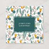 ガーデナー造園園芸植モダン物カッコいい スクエア名刺 (正面)