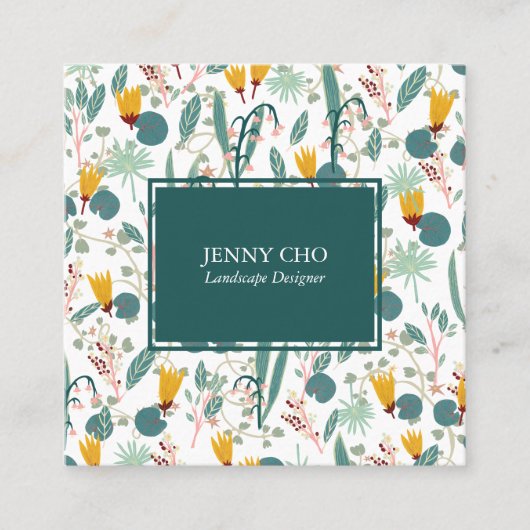 ガーデナー造園園芸植モダン物カッコいい スクエア名刺 (正面)