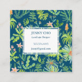 ガーデナー造園園芸植モダン物カッコいい スクエア名刺 (裏面)