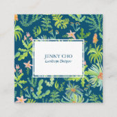 ガーデナー造園園芸植モダン物カッコいい スクエア名刺 (正面)