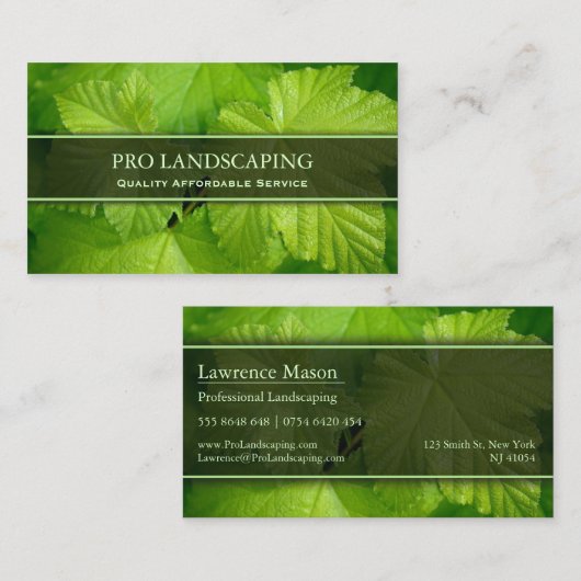 ガーデナー/造園リーフ、フォト名刺 名刺 (正面/裏面)
