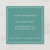 ガーデナ図解入りの、写真付きのー地主グリーン スクエア名刺 (裏面)