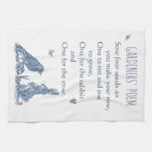 ガーデナ素朴ーの詩の青と白うさぎカラス キッチンタオル (横)