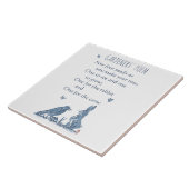 ガーデナ素朴ーの詩の青と白うさぎカラス タイル (側面)