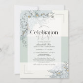 ガーデニアボタニカルセージ緑の葬儀メモリアル 招待状 (正面)