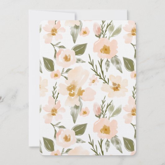 ガーデニア赤面ウォーター色抽象芸術フローラミント 招待状 (裏面)