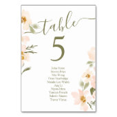 ガーデニア赤面ウォーター色抽象芸術花模様 テーブルナンバー (正面)