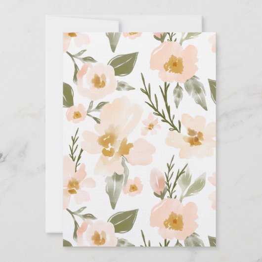 ガーデニア赤面水彩抽象芸術フローラピンク セーブザデート (裏面)