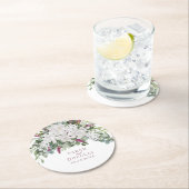 ガーデニア/スナップドラゴンパープル紙コースター ラウンドペーパーコースター (インサイチュ)