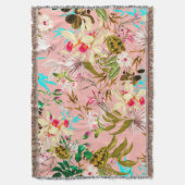 ガーデニア |ヴィンテージ植物自然パターン スローブランケット (正面縦)