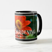 ガーデニングおもしろいことわざオレンジフローラ《植物》百日草デイジー マグカップ (正面右)