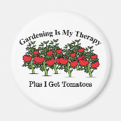 ガーデニングおもしろいは私のセラピー マグネット (正面)