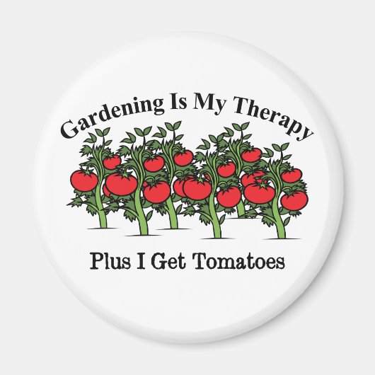 ガーデニングおもしろいは私のセラピー マグネット (正面)