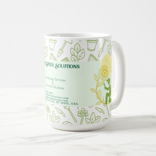 ガーデニングおよび造園ソリューションの名刺 コーヒーマグカップ (正面右)