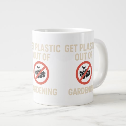 ガーデニングからプラスチックを取り出す ジャンボコーヒーマグカップ (正面右)