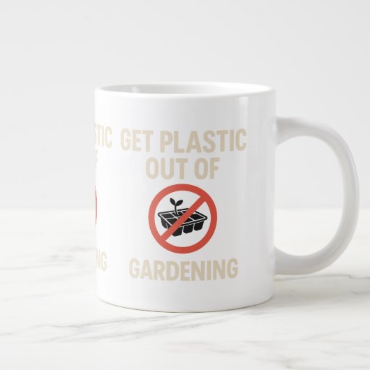 ガーデニングからプラスチックを取り出す ジャンボコーヒーマグカップ (右)