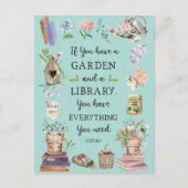 ガーデニングとライブラリ引用文フローラグレーデン ポストカード (正面)