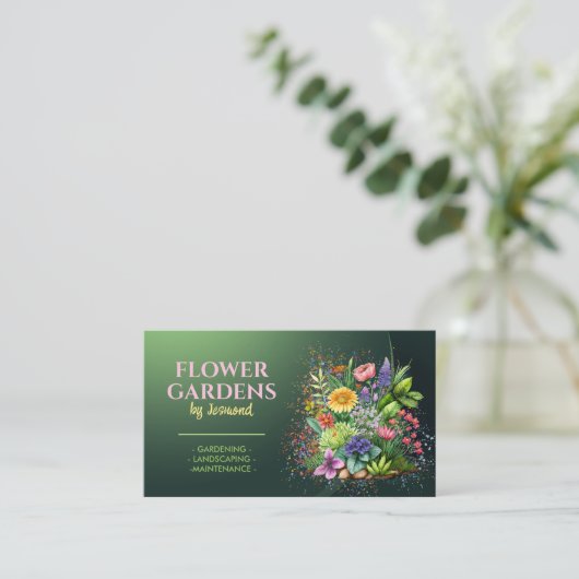 ガーデニングと造園サービス 名刺 (スタンド正面)