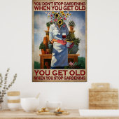 ガーデニングのストップヴィンテージは年を取る ポスター (キッチン)