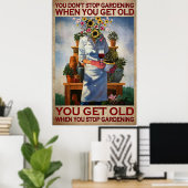 ガーデニングのストップヴィンテージは年を取る ポスター (ホームオフィス)