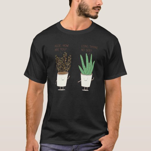 ガーデニングのマナー アロエ ツリー  庭の植物 Tシャツ (正面)
