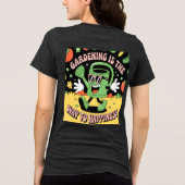 ガーデニングの幸福散水缶 トライブレンドＴシャツ (裏面)