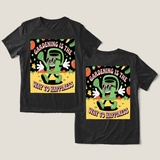 ガーデニングの幸福散水缶 トライブレンドＴシャツ (デザイン正面&裏面)