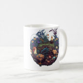 ガーデニングの植物とニワトリ コーヒーマグカップ (正面右)