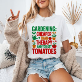 ガーデニングはカウンセリングより安上がりでトマトまで貰える Tシャツ