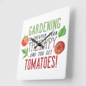 ガーデニングはセラピータイポグラフィより スクエア壁時計 (傾斜)