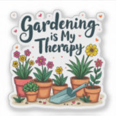 ガーデニングは私のセラピー庭園園芸植物 シール (正面)