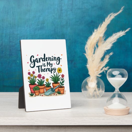 ガーデニングは私のセラピー庭園園芸植物 フォトプラーク (側面)