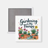 ガーデニングは私のセラピー庭園園芸植物 マグネット (正面/裏面)