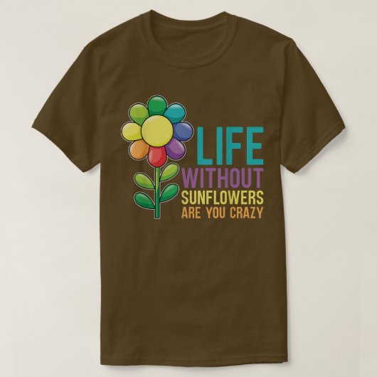 ガーデニングひまわり生きながらひまわり Tシャツ (デザイン正面)