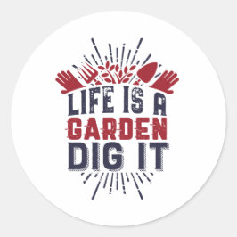 ガーデニングやる気を起こさせる引用文ライフそれを掘る庭 ラウンドシール