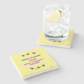 ガーデニングをテーマにしたタイポグラフィ感動的引用文 ストーンコースター (横)