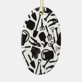 ガーデニングアイコンシルエット セラミックオーナメント (右)