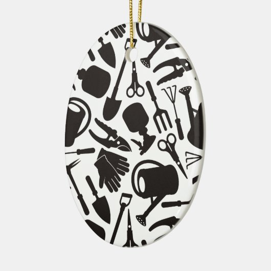 ガーデニングアイコンシルエット セラミックオーナメント (左)