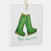 ガーデニングウェルブーツ結婚の記念日 セラミックオーナメント (右)