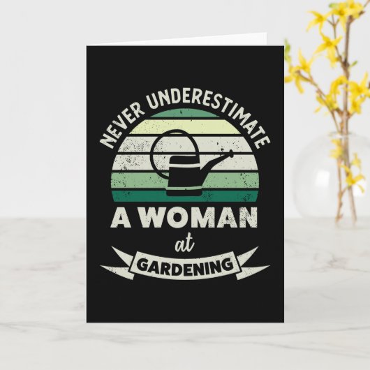 ガーデニングガーデナーおもしろいギフトママの女性 カード (黄色い花)