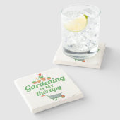 ガーデニングガーデンガーデナーおもしろいことわざギフト ストーンコースター (横)