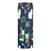 ガーデニングキャッツホワイト子猫プラントブルータンブラー タンブラー (裏面)