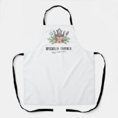 ガーデニングクラウンボホシックな水の色のツール花 エプロン (正面)