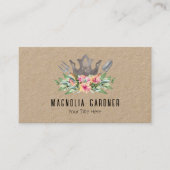 ガーデニングクラウンボホシックな水の色のツール花 名刺 (正面)