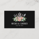 ガーデニングクラウンボホシックな水の色のツール花 名刺 (正面)