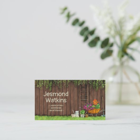 ガーデニングサービス水彩画 名刺 (スタンド正面)